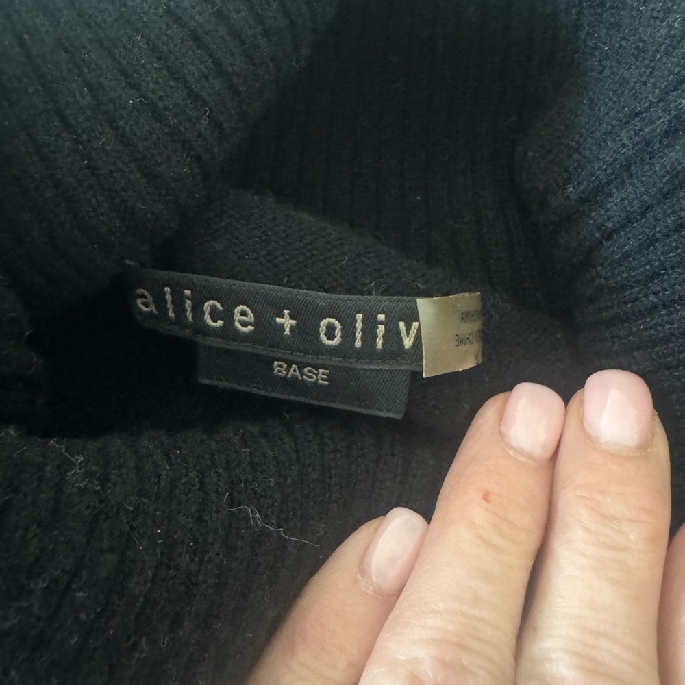 Alice + Olivia Black and Cream Cowl Neck Sweater - Picture 3 of 4